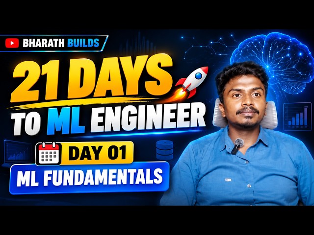 🔥 ML Fundamentals Explained + First Practical 🚀 | Day 1 | 21 Days to ML Engineer