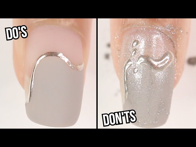 DOs & DON'Ts: CHROME POWDER NAIL ART | how to use chrome powder on nails | gel nail polish at home