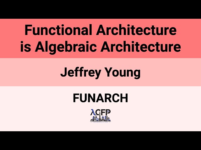 [FUNARCH'26] Functional Architecture is Algebraic Architecture