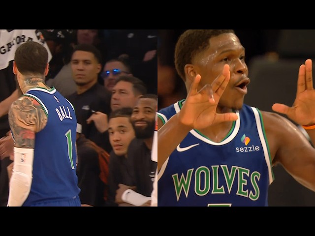 LaMelo has words for Drummond after 3 😂 Anthony Edwards logo buzzer beater vs Knicks