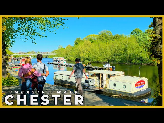 Chester 🇬🇧 4K 60fps HDR City Walk | Eastgate Clock Up Close & Chester Cathedral | No Talking