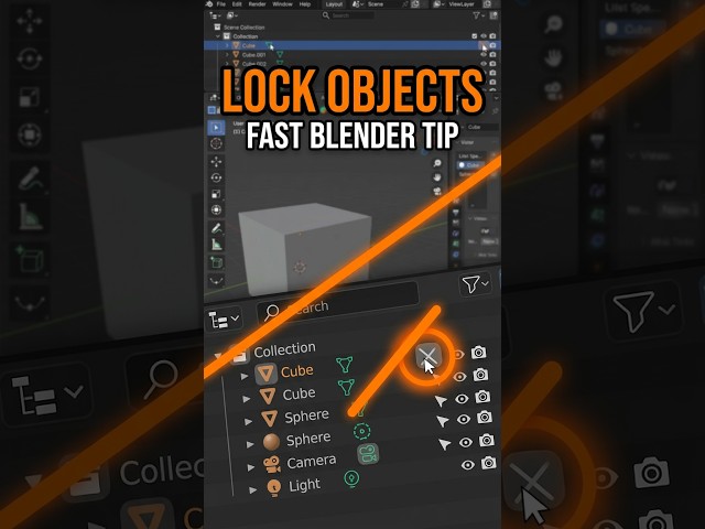 Noob vs PRO: Make Objects Unselectable in Blender
