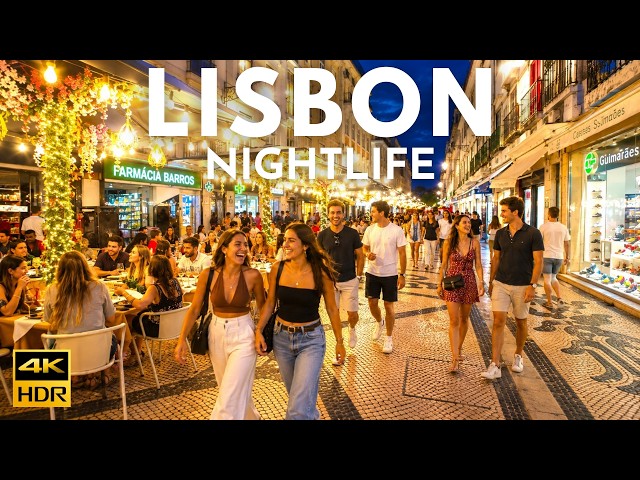 LISBON NIGHTLIFE 🇵🇹 Rua Augusta Comes Alive | Evening Walk to Rossio 4K HDR