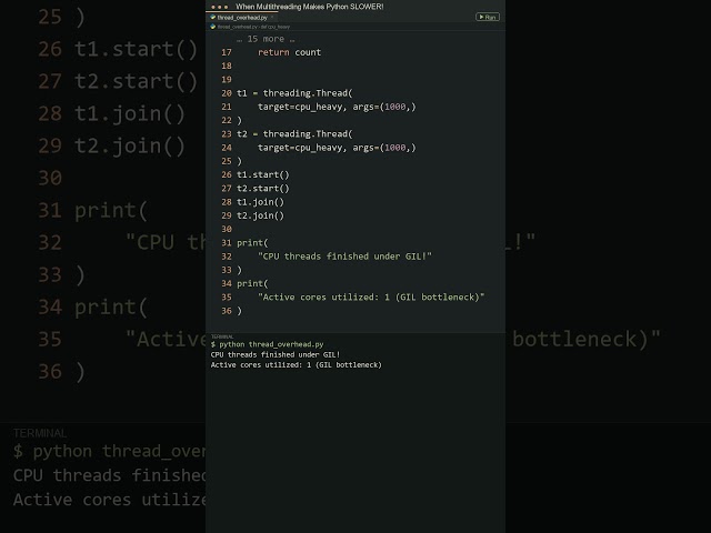 When Multithreading Makes Python SLOWER! #python #performance #softwareengineering #learnpython