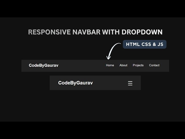 Create Responsive Navbar with Dropdown using HTML CSS 🔥