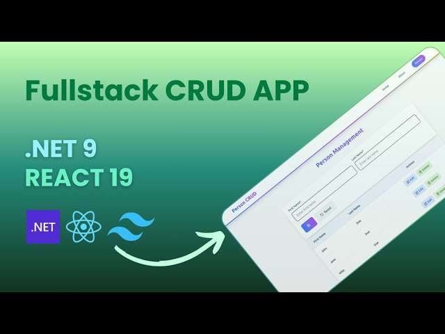 Fullstack application with .net core and react js | dotnet project for beginners