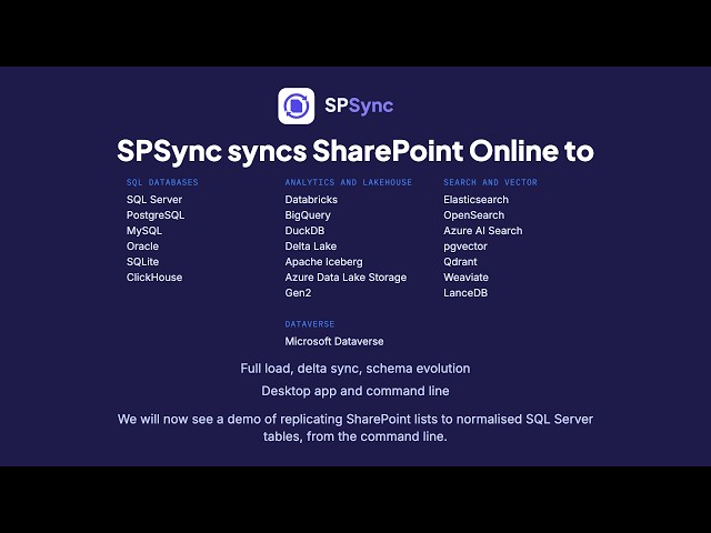 Replicate SharePoint lists to SQL Server, on a schedule (command line)