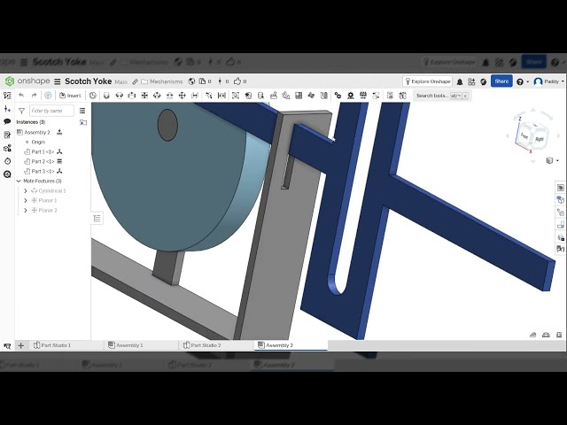 Scotch Yoke Mechanism Tutorial in Onshape (Part 2) | Step-by-Step 3D CAD Guide