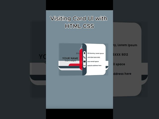 Visiting Card UI in PURE CSS 🔥 | No JavaScript!