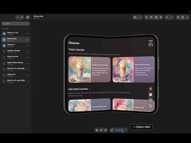 iPhone Duo simulator in Xcode 27.1
