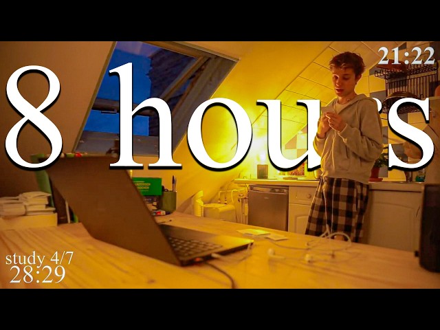 LIVE | 8-HOUR study with me in Paris📚⛈️ rain sounds & pomodoro timer 60 & 10