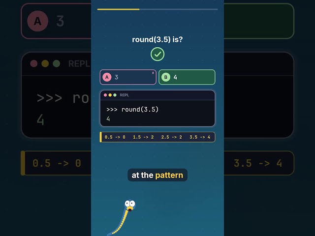 Python rounds 2.5 DOWN. Your teacher lied. #python #shorts