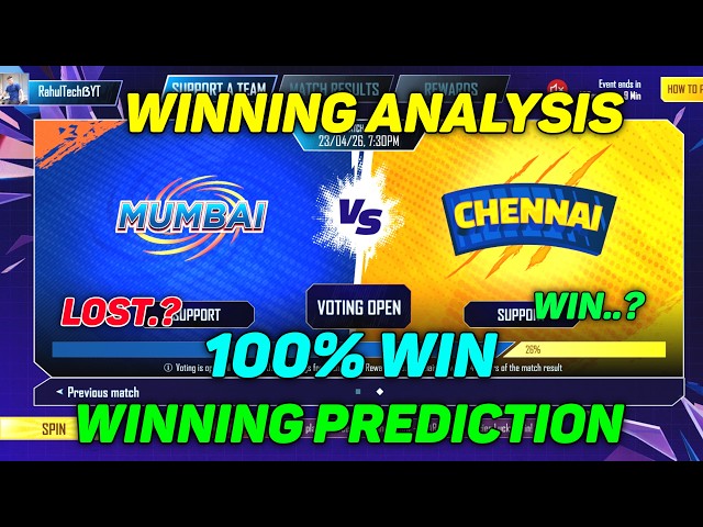 MI VS CSK Winning Prediction🚀💯 Bgmi Cricket League Prediction | Today Bgmi Cricket League Prediction