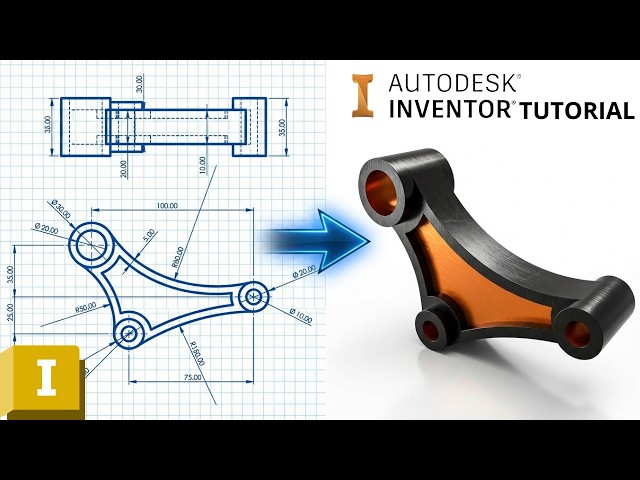 Autodesk Inventor  From Zero - How to Create This Mechanical Part