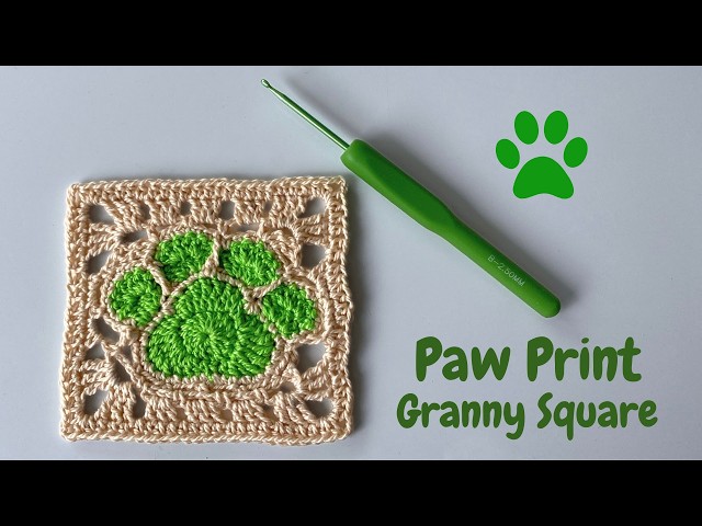 Paw Print Granny Square Crochet Pattern. Perfect Gift for Animal Lovers!