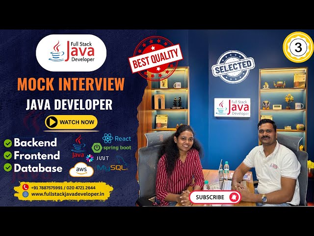 Java Developer  Interview | 3 Year Experience – Full Stack Java Developer