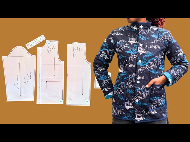 diy Jacket with Patch Pocket & Stand Collar Pattern Tutorial