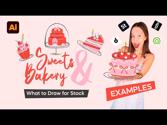 Cakes & Bakery | What to Draw for Stock + my designs + trend 2026.