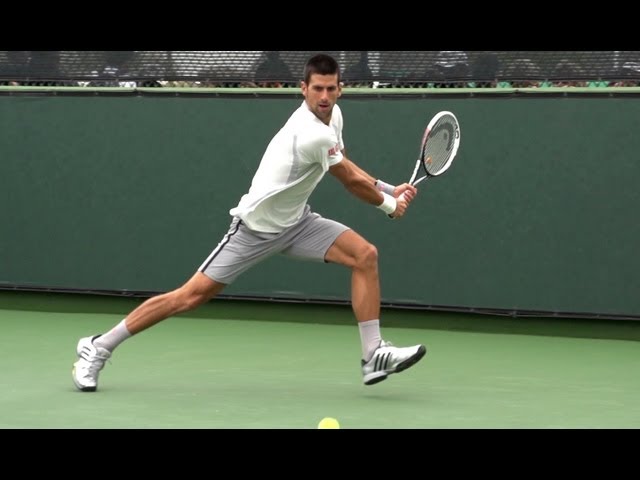 Novak Djokovic in Super Slow Motion - Forehand Backhand - BNP Paribas Open 2013