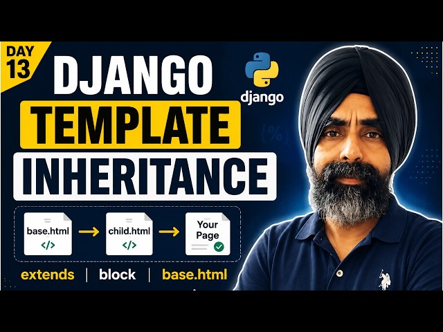 Django Template Inheritance Explained | extends, block & base.html | Django Day 13