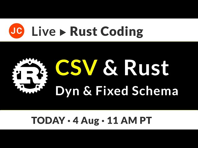 JC Rust Live Coding ➜ CSV & Rust