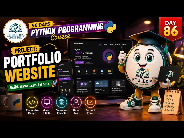 Day 86: Build a Portfolio Website 🚀 | Python Project | Edulexis