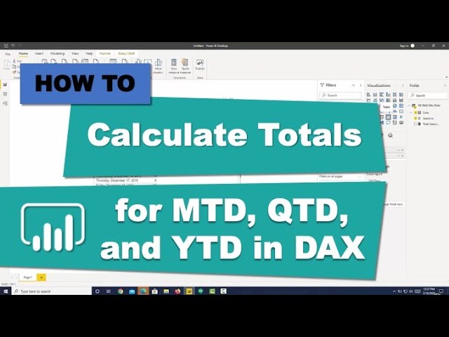 Calculate Totals for  MTD, QTD and YTD in DAX