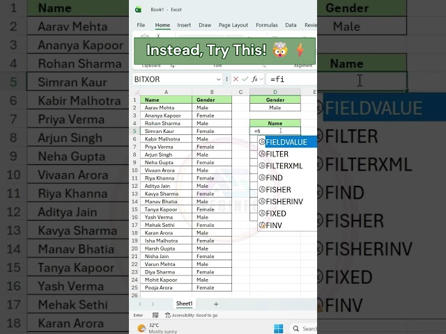 🔥 STOP FILTERING LISTS MANUALLY! 😩 #excelshorts #excel #spreadsheetmagic