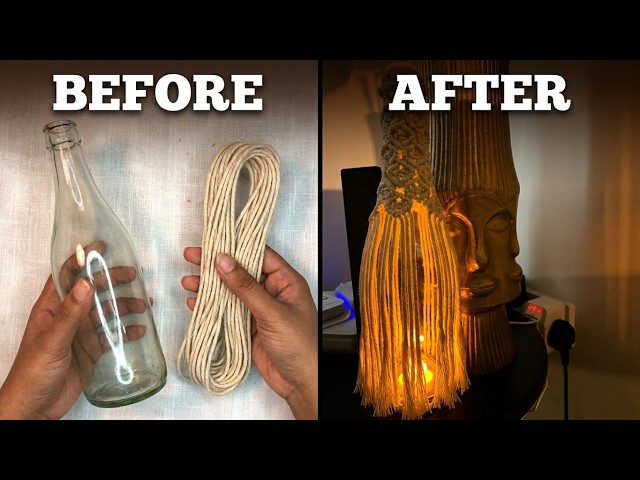 DIY Macrame Recycled Glass Bottle Festive Decor | Easy Eco-Friendly Tutorial.