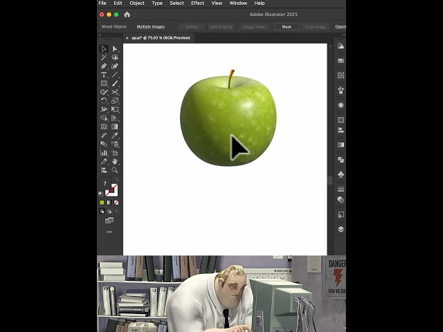 Adobe illustrator tips-Creating a real green apple #illustratortutorial #design