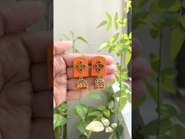 Handmade Fabric earrings #shorts #ytshorts