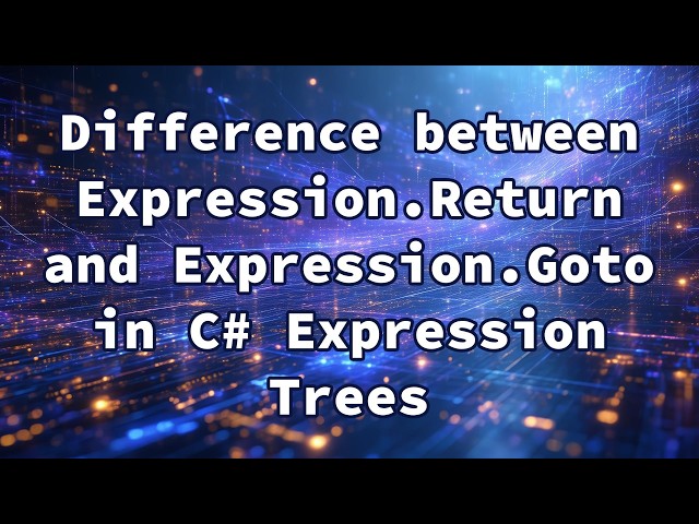 Difference between Expression.Return and Expression.Goto in C# Expression Trees