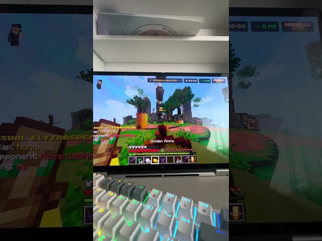Playing Minecraft PVP