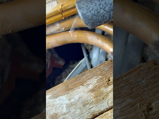 Electrician’s worst nightmare - cut through a heating pipe ￼😢