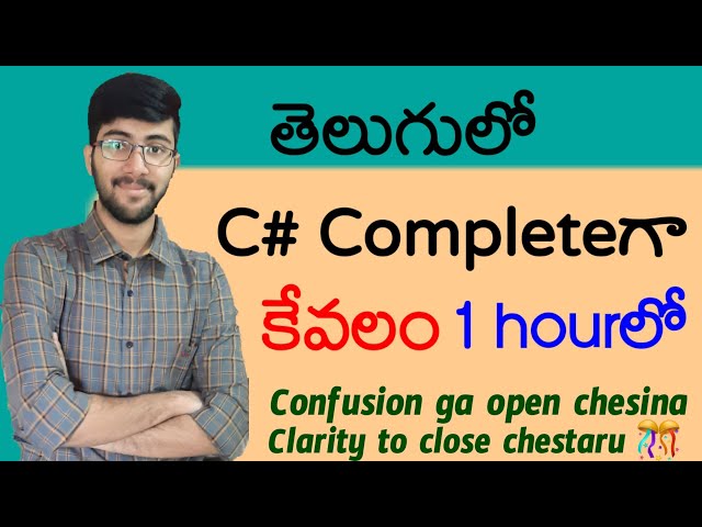 C# full course in telugu in 1 hour | Complete C Sharp | Vamsi Bhavani