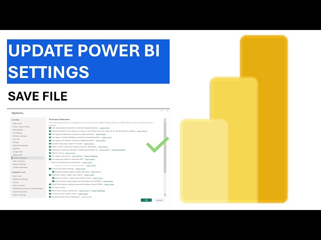2 Update Power BI Settings and save file | POWER BI TUTORIAL IN ENGLISH