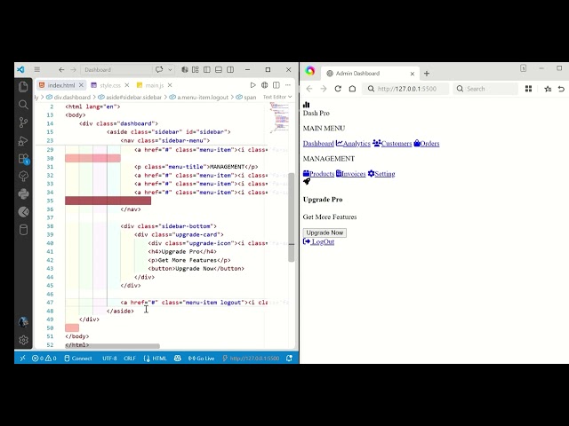 Modern Admin Dashboard | HTML CSS JavaScript | Frontend Project #1
