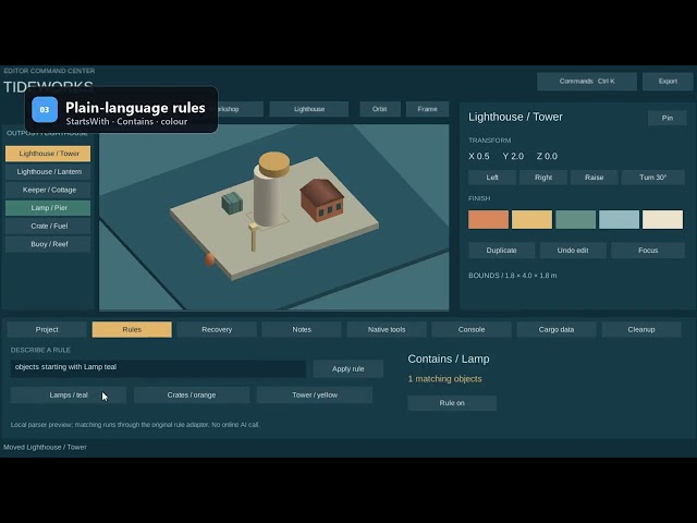 Editor Command Center - Free WebGL Demo | Unity Asset
