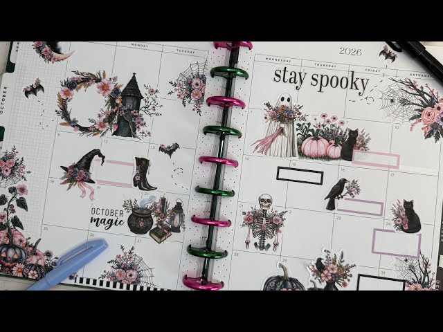 October 2026 | Happy Planner Classic Vertical Monthly Calendar | Plan With Me | ​Posh Halloween