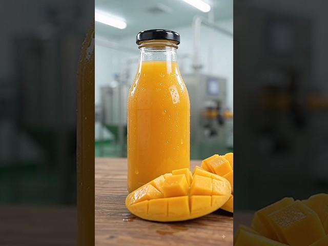 From Fresh Farm to Bottle: Pure Mango Pulp Process! 🥭⚡ #Shorts #TheOutput