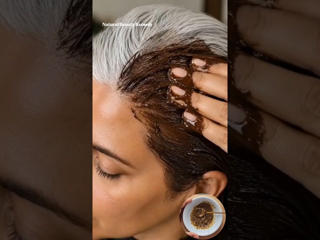 Gray hair showing too soon 👀 Try this simple hair routine for a fresher, darker-looking style.