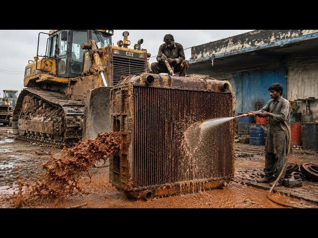 Incredible Caterpillar Radiator Restoration | Rusted & Clogged Radiator Rebuilt Like New