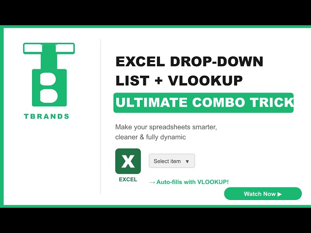 Stop Typing Manually! Excel Drop-Down List + VLOOKUP = Pure Magic