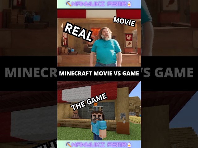 MINECRAFT MOVIE VS GAME!⛏️FIND A DIFFERENCE!🐔 CHICKEN LAVA SONG! #minecraft #minecraftmovie #shorts