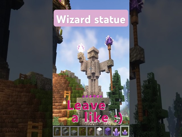 Simple Wizard Statue #minecraft #minecraftbuilding #minecrafttutorial #gaming #tutorial  #shorts