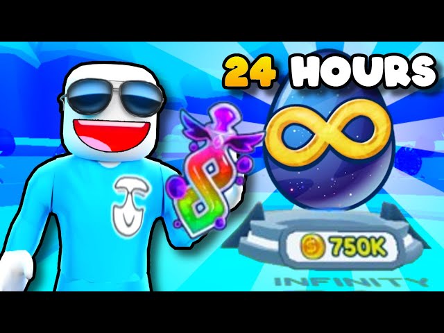 Hatching The Infinity Egg For 24 HOURS In Bubblegum Simulator Infinity! ♾️