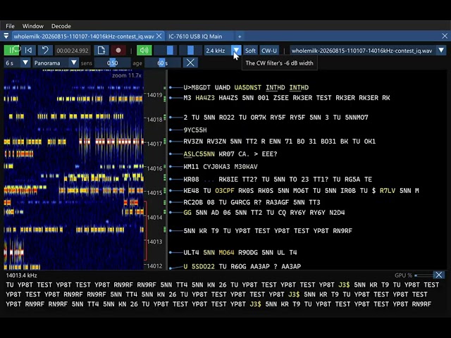 Whole Milk: Deep Machine Learning CW decoding demo on Windows