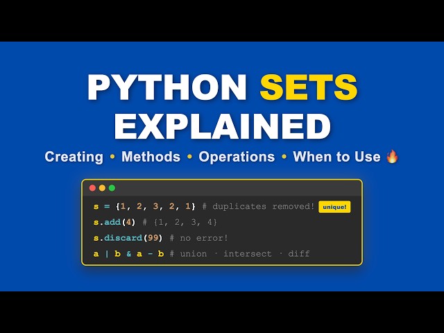 Python Sets (Visually Explained) | Python Tutorial for Beginners #7