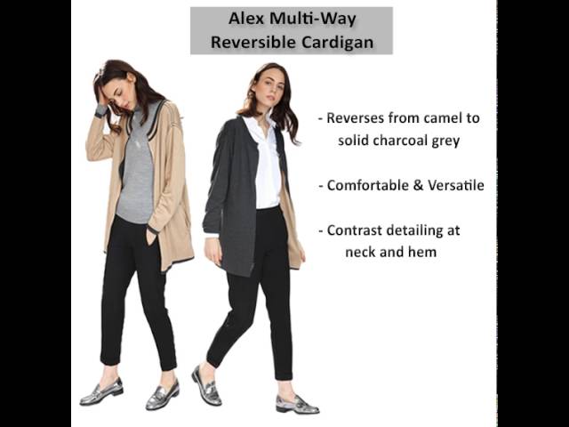 Reversible/convertible 4-way cardigan & pullover -  Alex