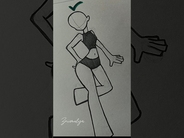 How to draw Female body pose tutorial #howtodraw #drawing #stickman #art #tutorial